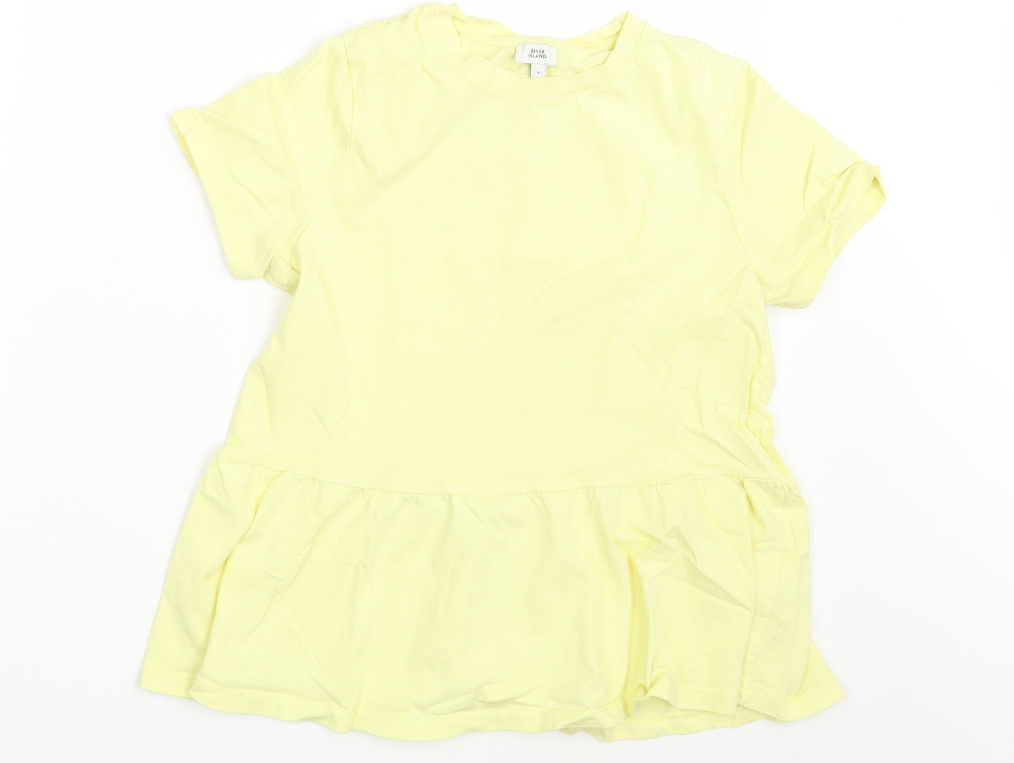 River Island Womens Yellow   Basic T-Shirt Size 8