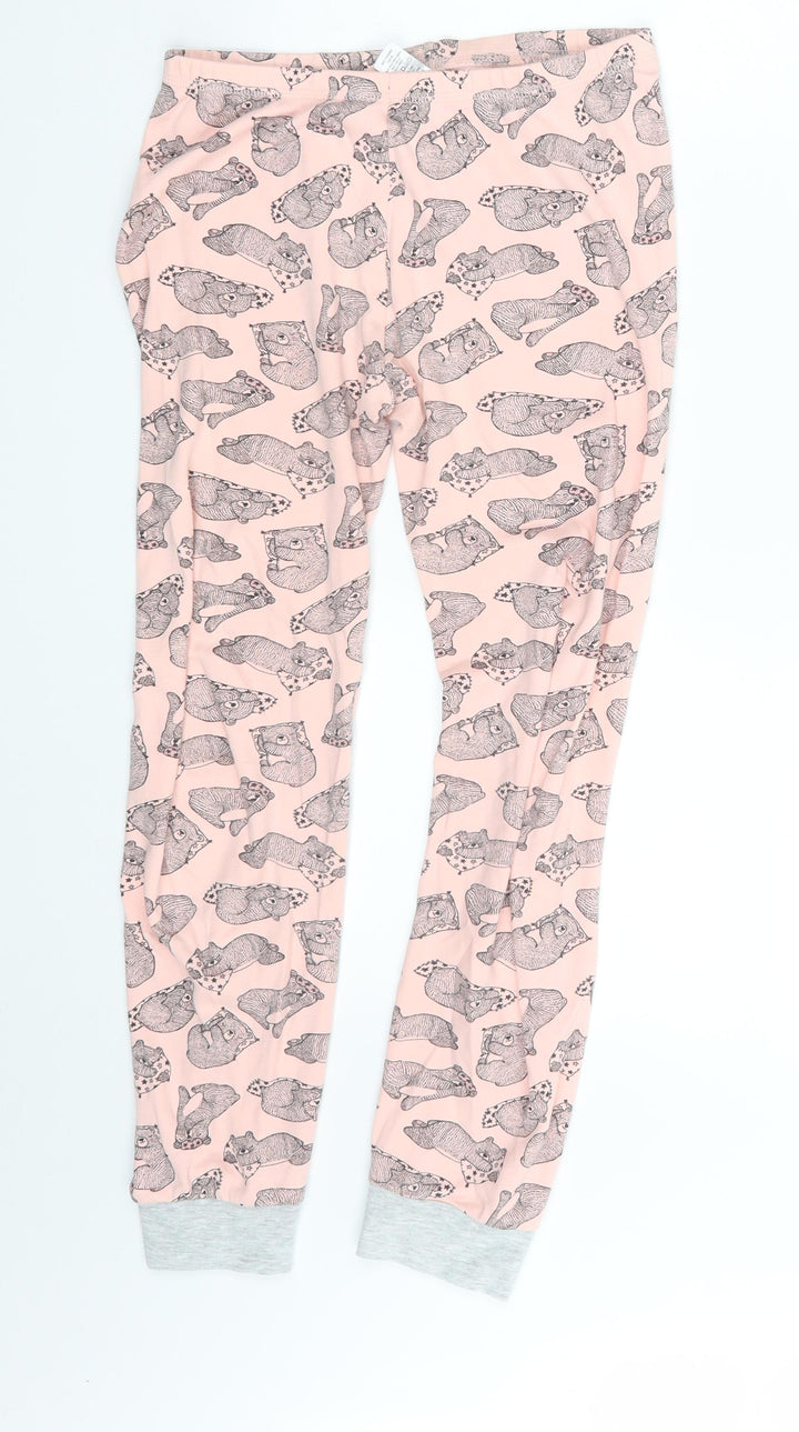 George Girls Pink Animal Print Sweatpants Trousers Size 11-12 Years