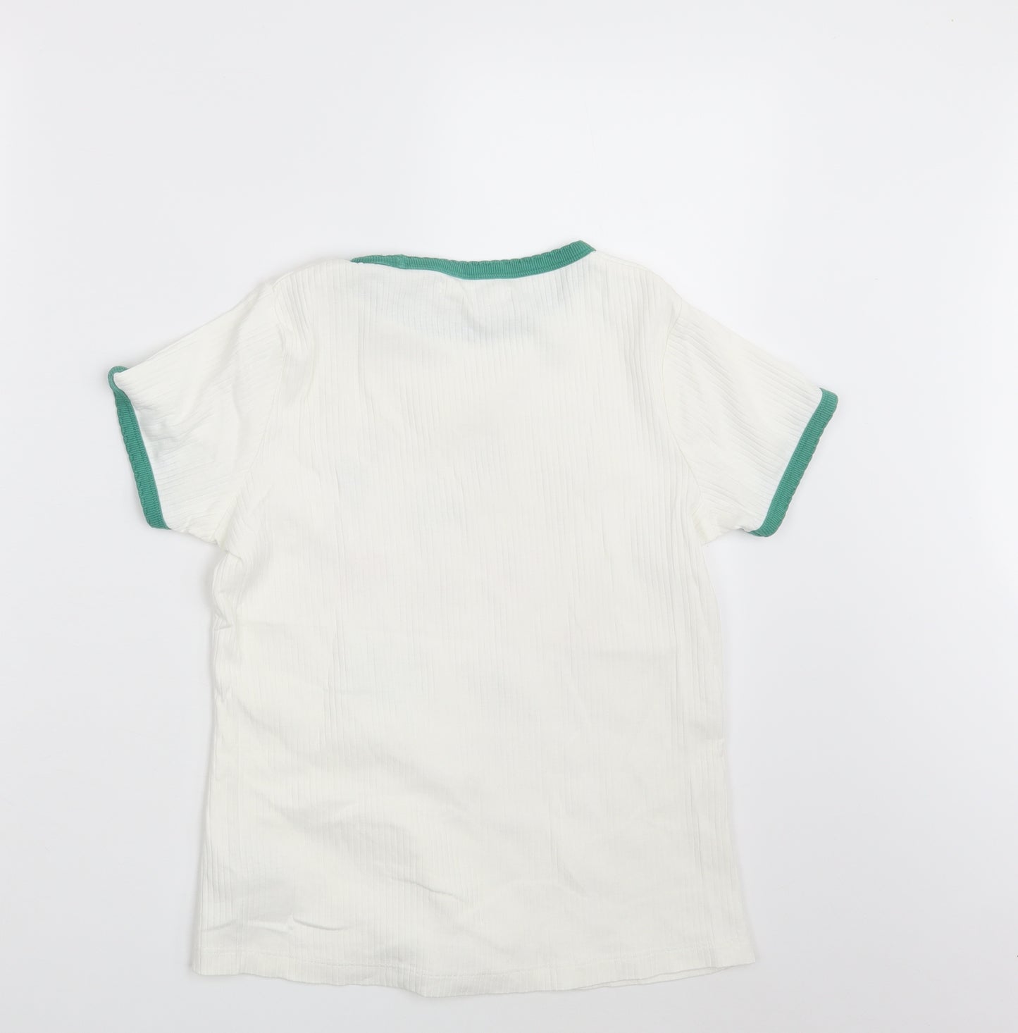 M&S Girls Ivory Floral  Basic T-Shirt Size 12-13 Years