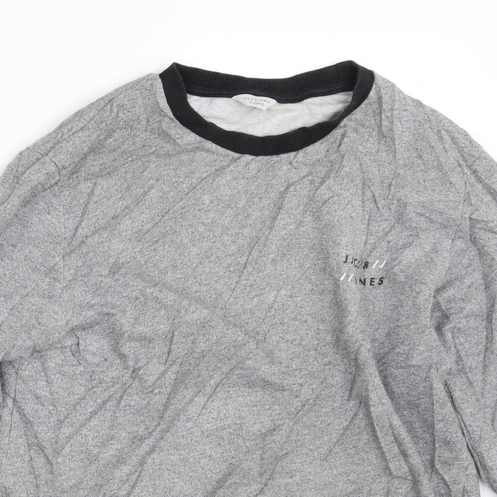 JACK & JONES Mens Grey   Pullover Sweatshirt One Size