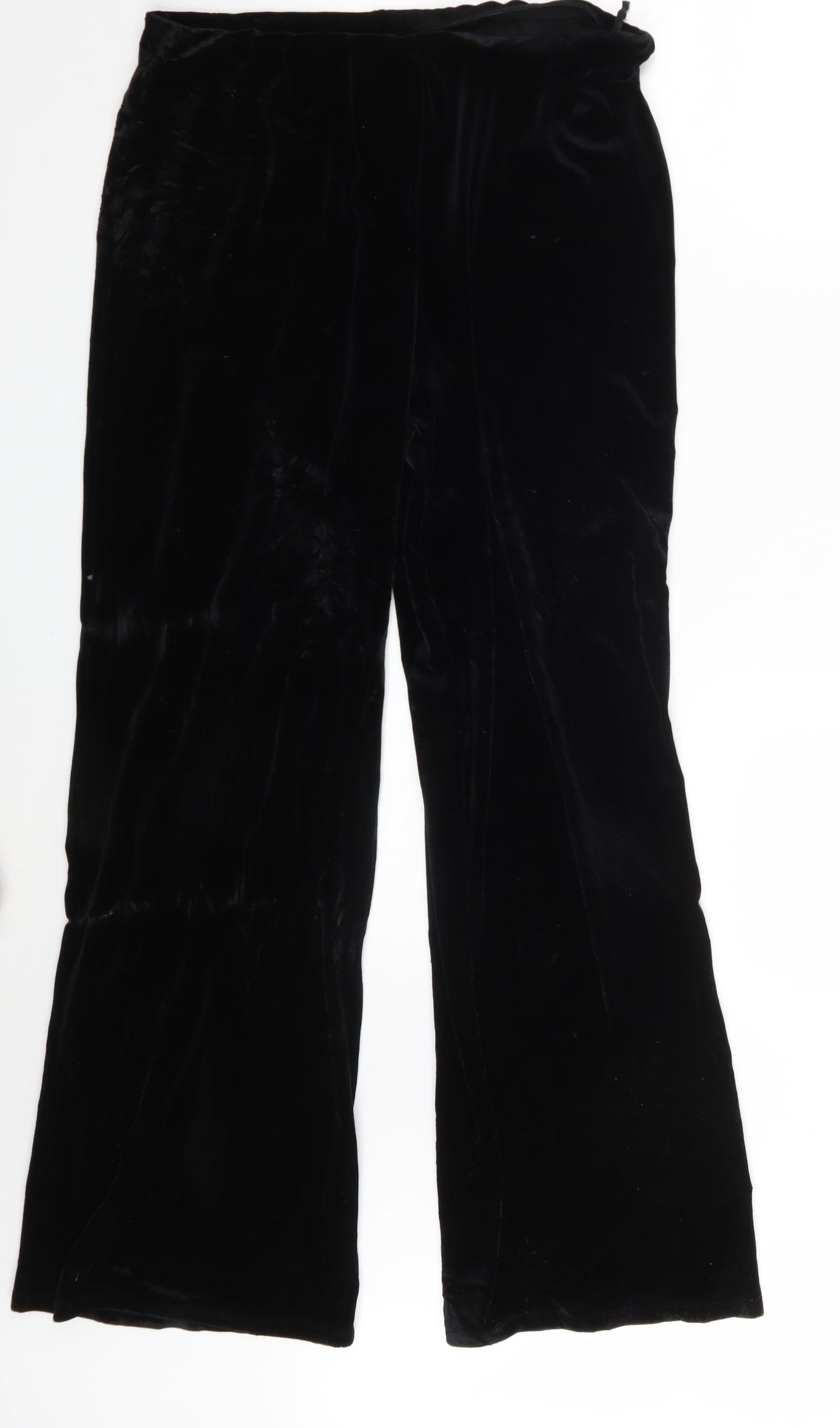 M&S Womens Black  Velvet Bloomer Trousers Size 12 L30 in