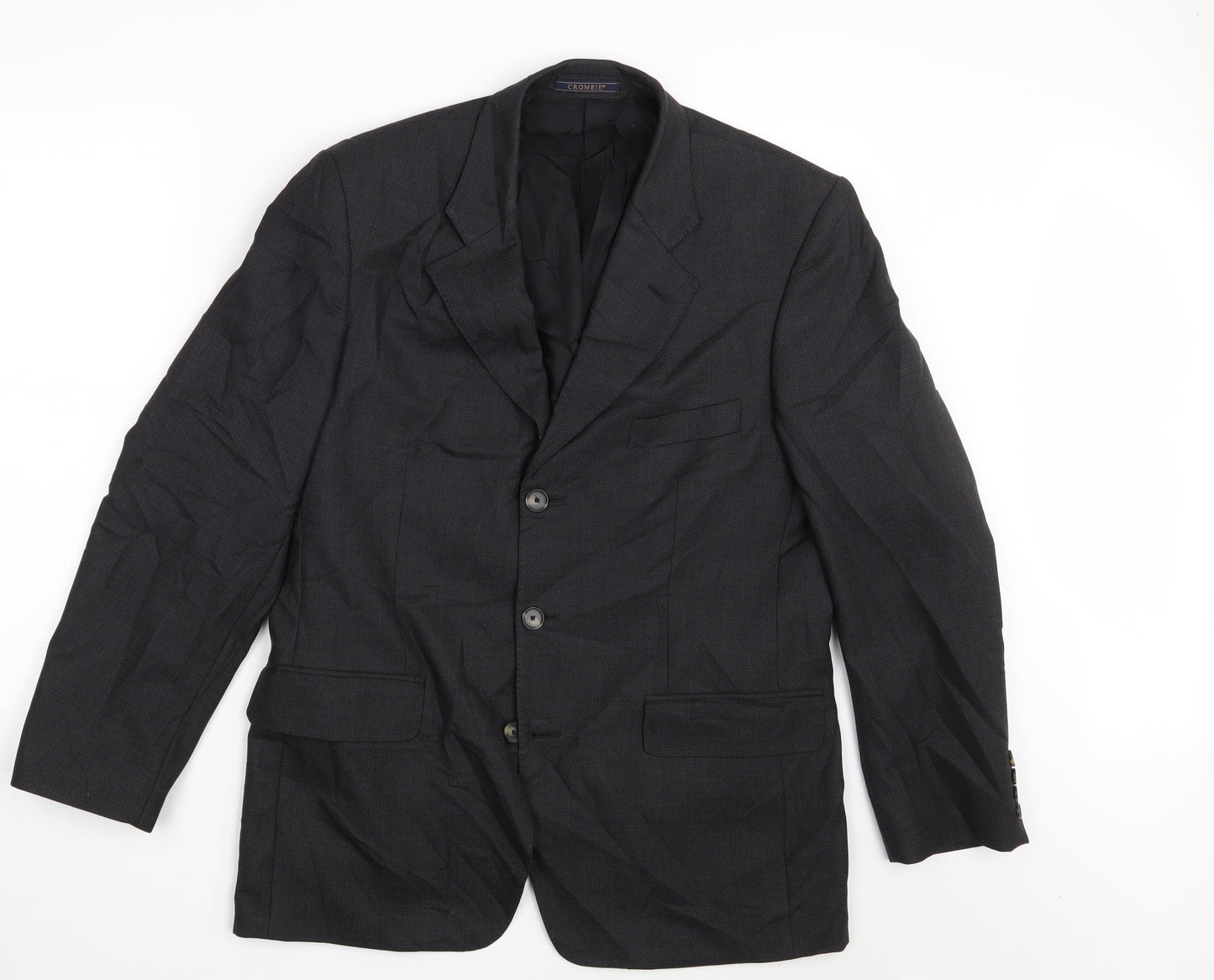Crombie Mens Black  Rayon Jacket Blazer Size 40