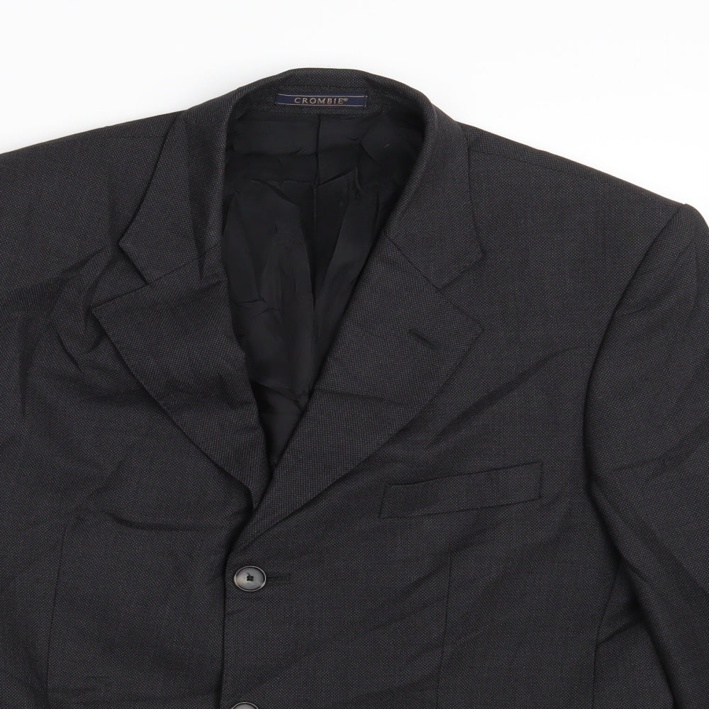 Crombie Mens Black  Rayon Jacket Blazer Size 40
