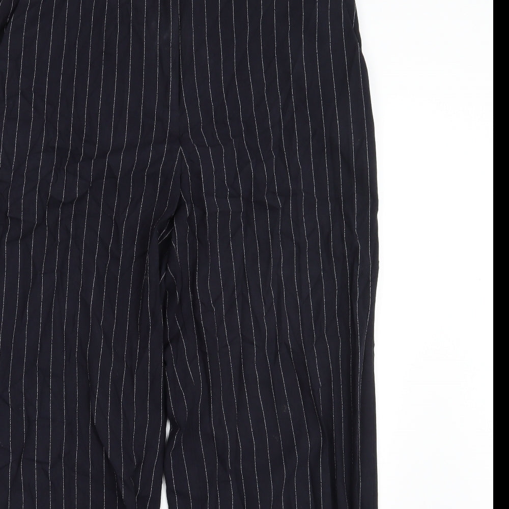 H&M Womens Blue Striped  Trousers  Size 12 L30 in