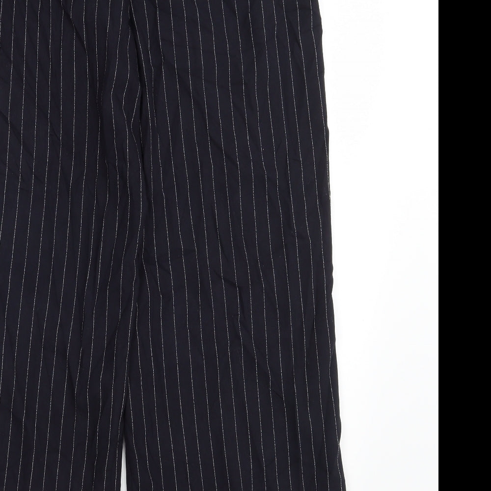 H&M Womens Blue Striped  Trousers  Size 12 L30 in