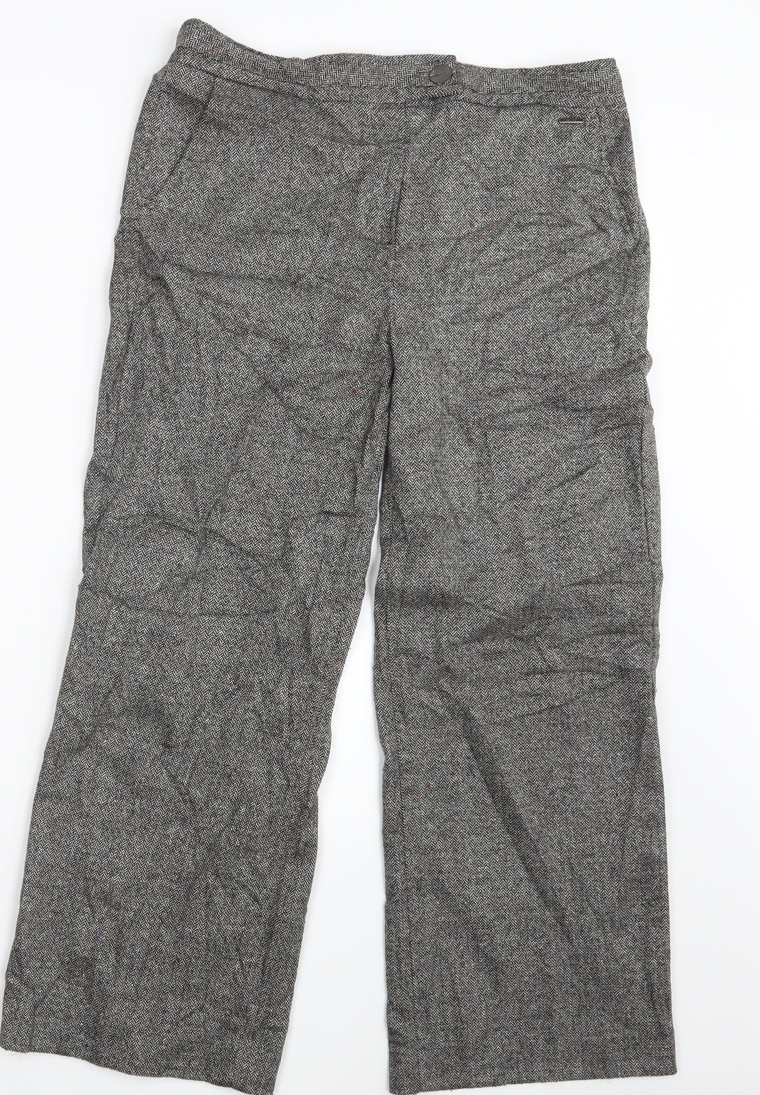 Per Una Womens Grey Herringbone  Bloomer Trousers Size 10 L27 in