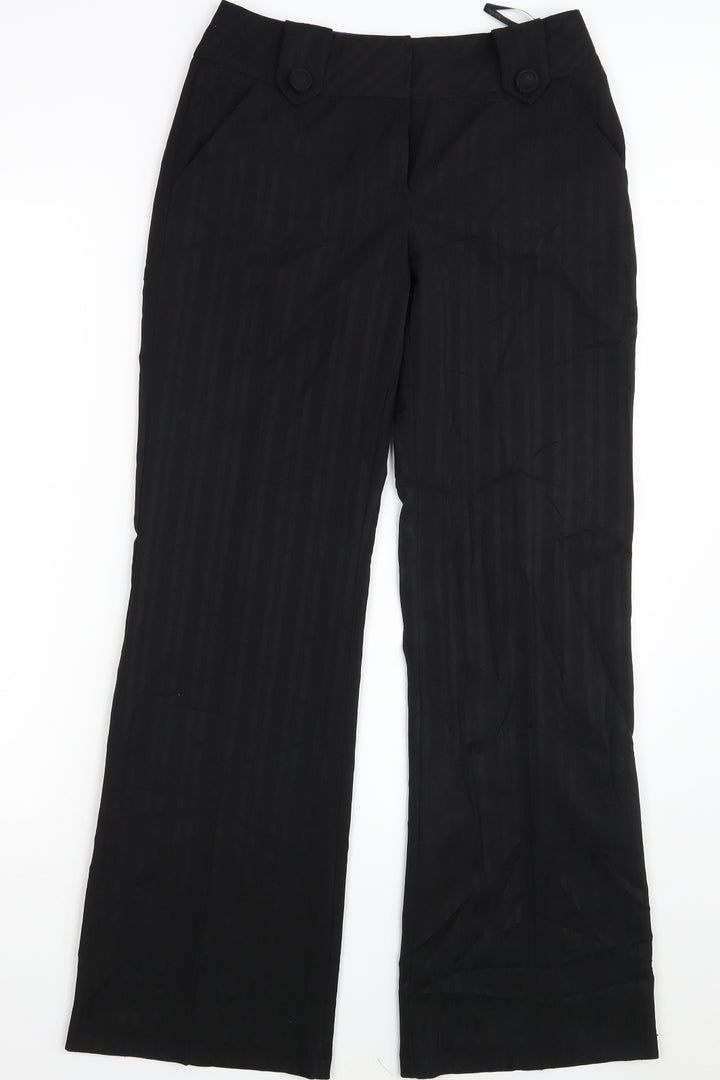 Dorothy Perkins Womens Black Striped  Dress Pants Trousers Size 6 L31 in