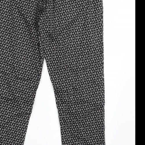 H&M Womens Black Geometric  Chino Trousers Size 10 L26 in