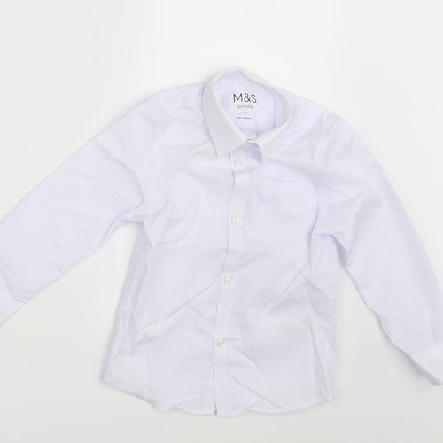 M&S Boys White   Basic Button-Up Size 4-5 Years
