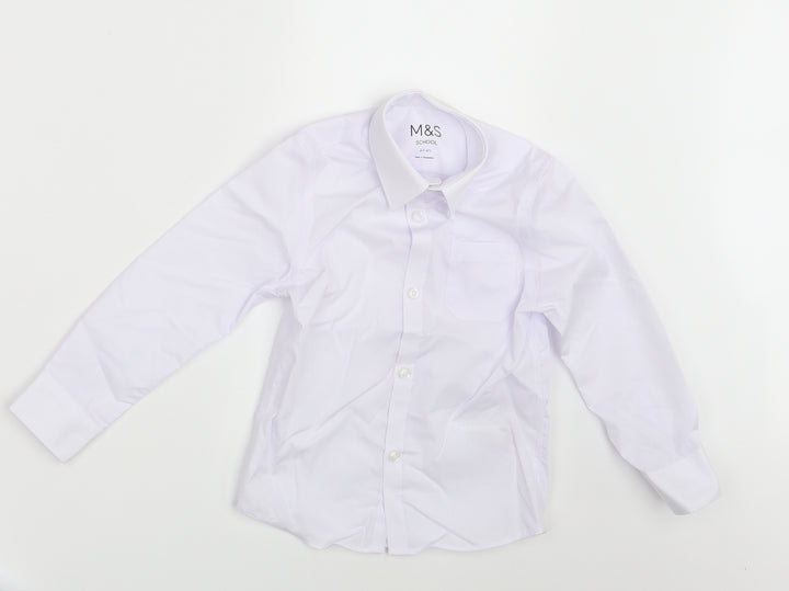 M&S Boys White   Basic Button-Up Size 4-5 Years