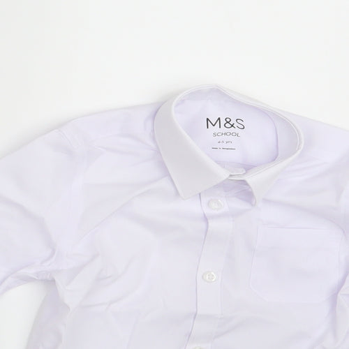 M&S Boys White   Basic Button-Up Size 4-5 Years