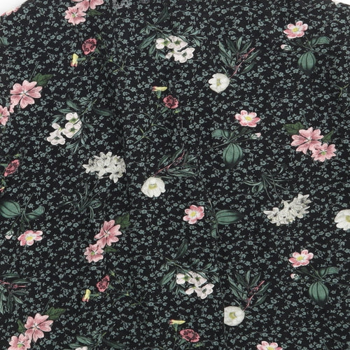 Red Herring Womens Black Floral  Full Zip Jumper Size 10