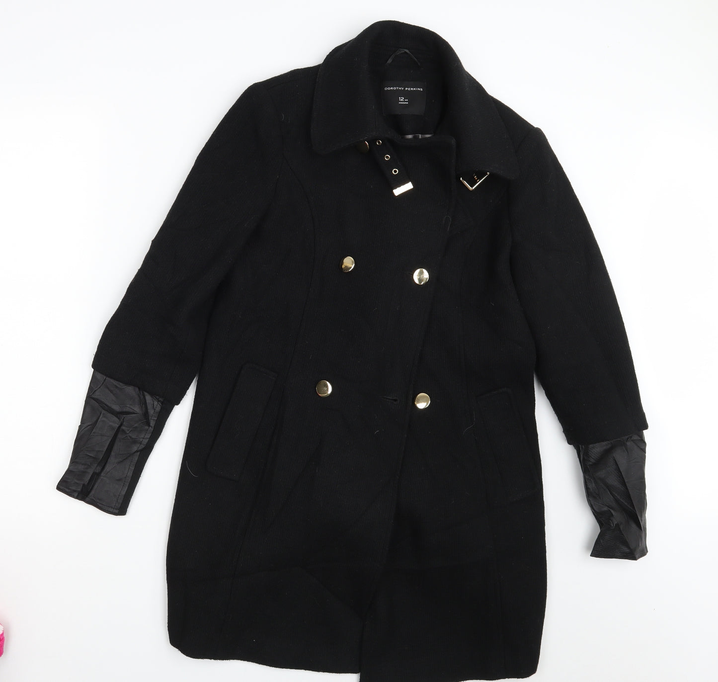 Dorothy Perkins Womens Black   Overcoat Coat Size 12