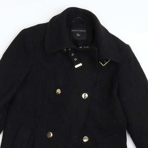 Dorothy Perkins Womens Black   Overcoat Coat Size 12