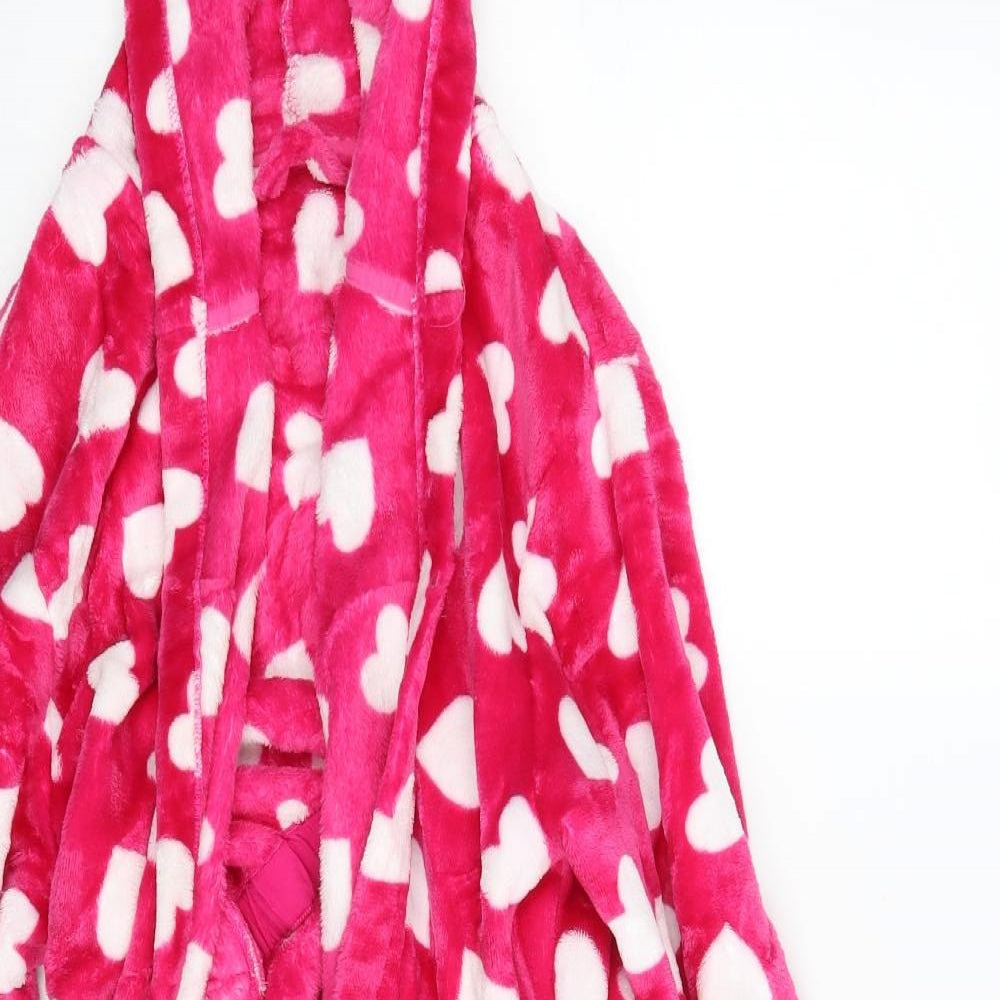 Preworn Womens Pink Polka Dot  Top Robe One Size