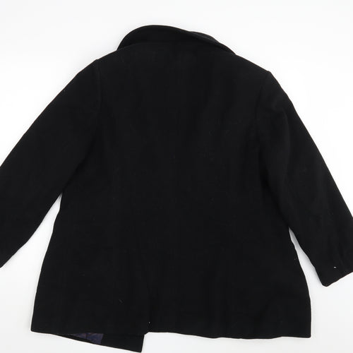 Marcona Womens Black   Overcoat Coat Size 16