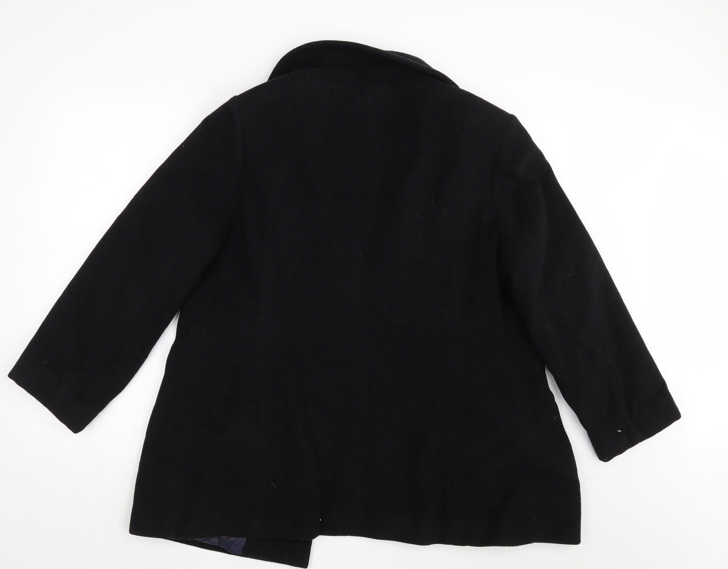 Marcona Womens Black   Overcoat Coat Size 16