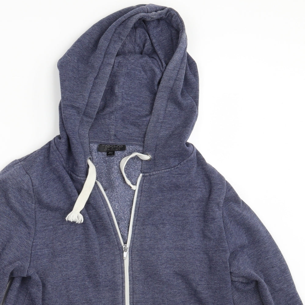 Topshop Womens Blue   Full Zip Hoodie Size 10