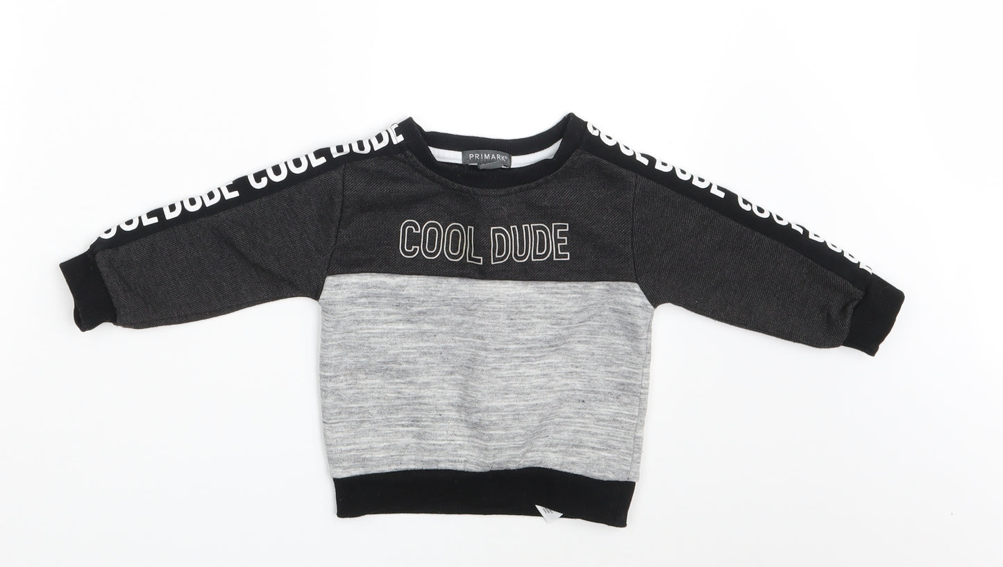 Primark Boys Grey  Rayon Pullover Jumper Size 12-18 Months