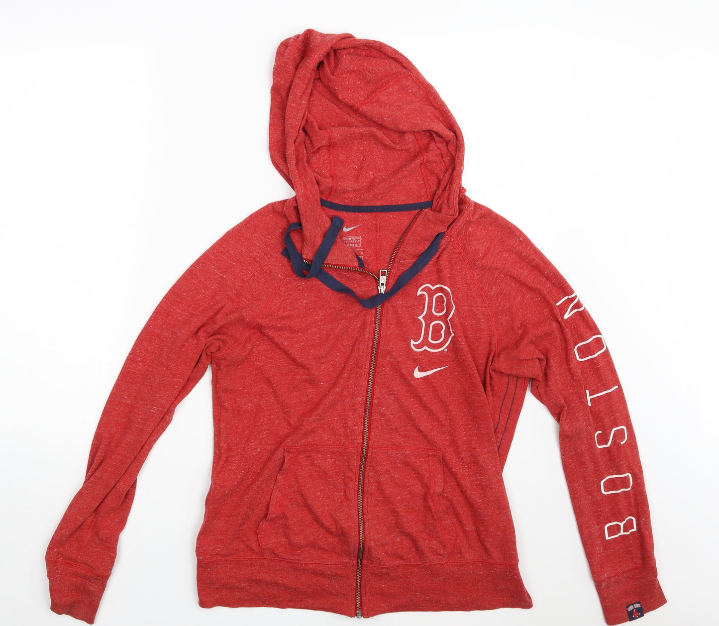 Nike Mens Orange   Full Zip Hoodie Size M  - Boston