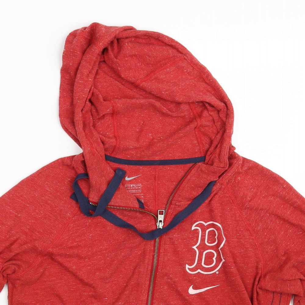 Nike Mens Orange   Full Zip Hoodie Size M  - Boston