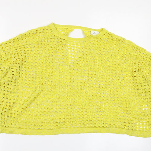 River Island Womens Yellow   Cropped T-Shirt Size M