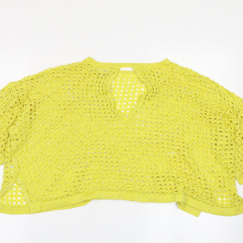 River Island Womens Yellow   Cropped T-Shirt Size M