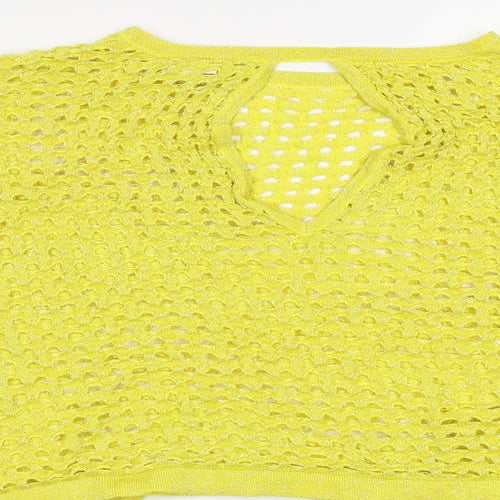 River Island Womens Yellow   Cropped T-Shirt Size M