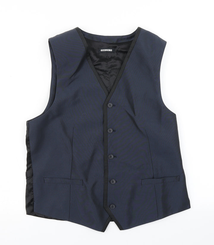 Goodsouls Mens Blue   Jacket Suit Waistcoat Size 40