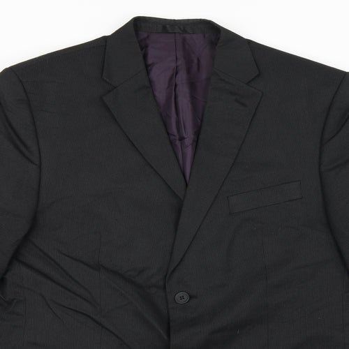 F&F Mens Black Striped  Jacket Blazer Size 44