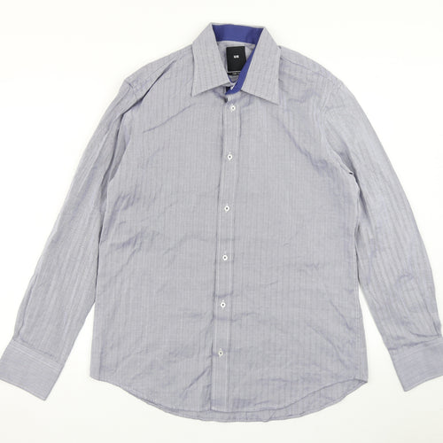 WE Mens Blue Herringbone   Button-Up Size S