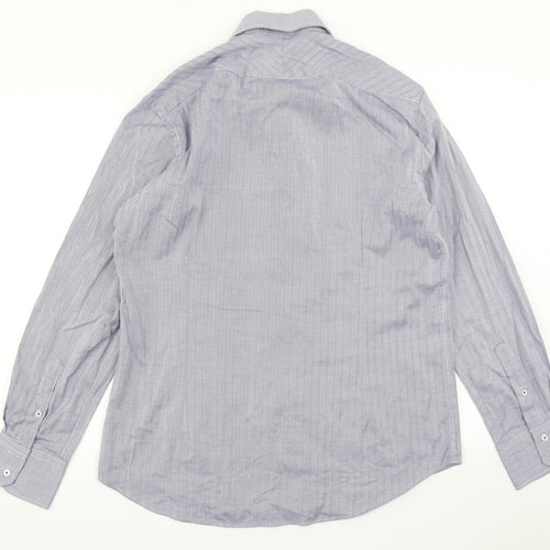 WE Mens Blue Herringbone   Button-Up Size S