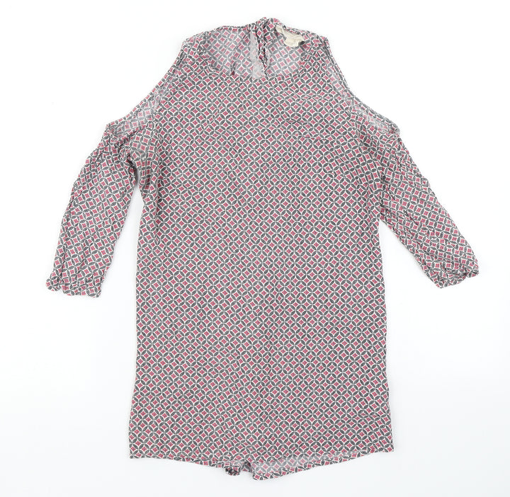 Staring at Stars Womens Pink Argyle/Diamond  Basic Blouse Size S  - Cold Shoulder