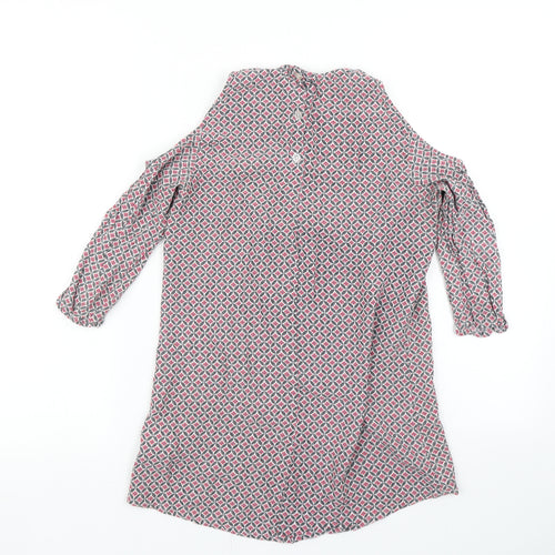 Staring at Stars Womens Pink Argyle/Diamond  Basic Blouse Size S  - Cold Shoulder