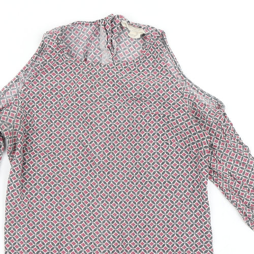 Staring at Stars Womens Pink Argyle/Diamond  Basic Blouse Size S  - Cold Shoulder