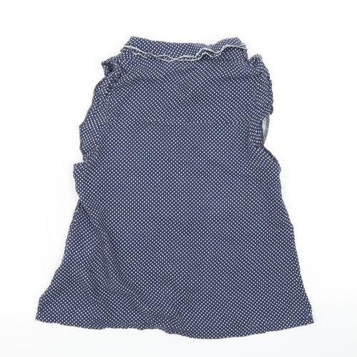 MINKPINK Womens Blue Polka Dot  Basic Blouse Size XS
