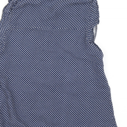 MINKPINK Womens Blue Polka Dot  Basic Blouse Size XS