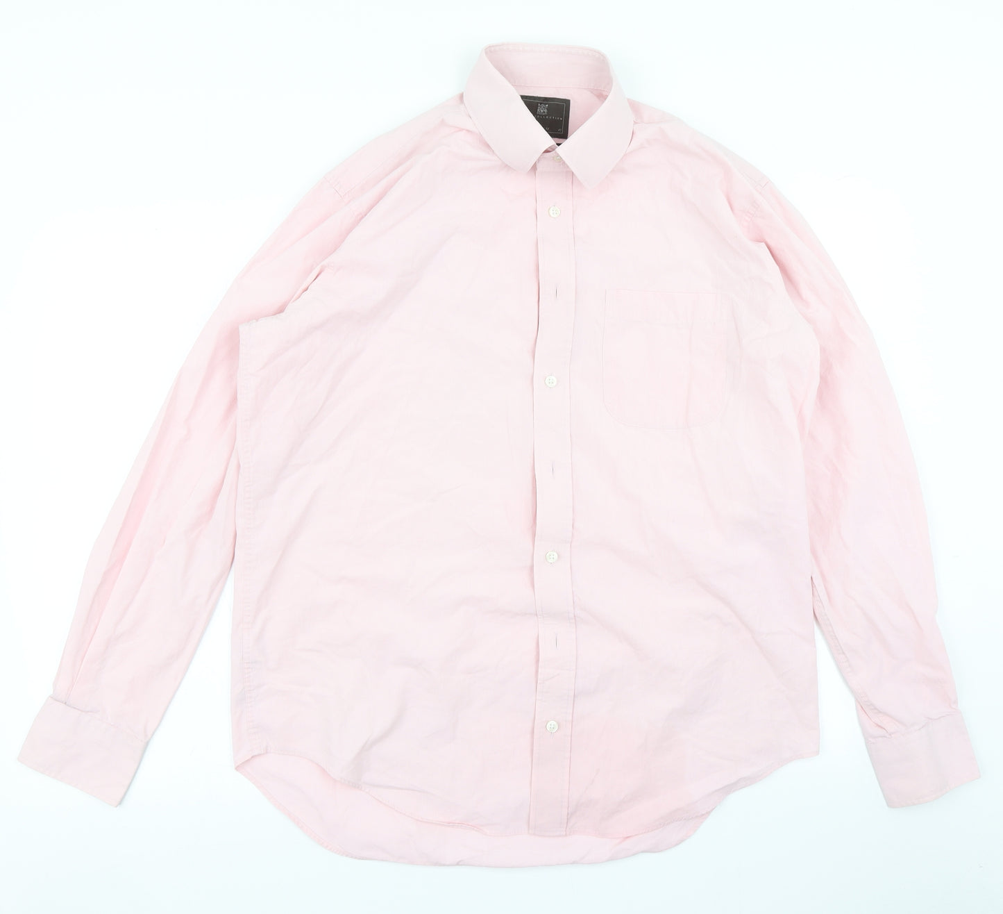 M&S Mens Pink    Dress Shirt Size 16