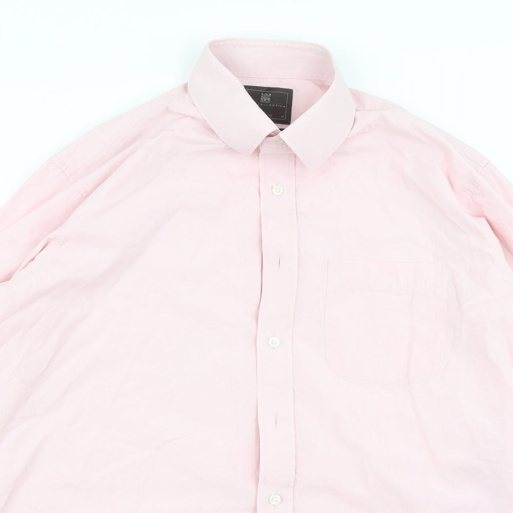 M&S Mens Pink    Dress Shirt Size 16