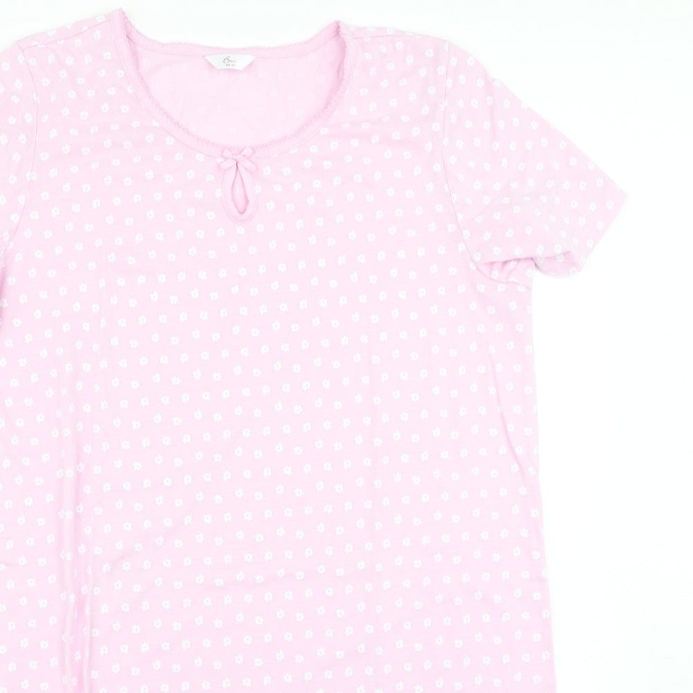 BM Womens Pink Floral  Top Nightshirt Size 16