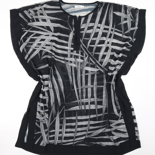 John Lewis Womens Black Geometric  Tunic Blouse Size L
