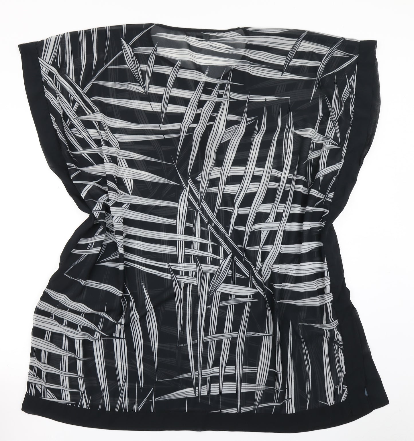 John Lewis Womens Black Geometric  Tunic Blouse Size L