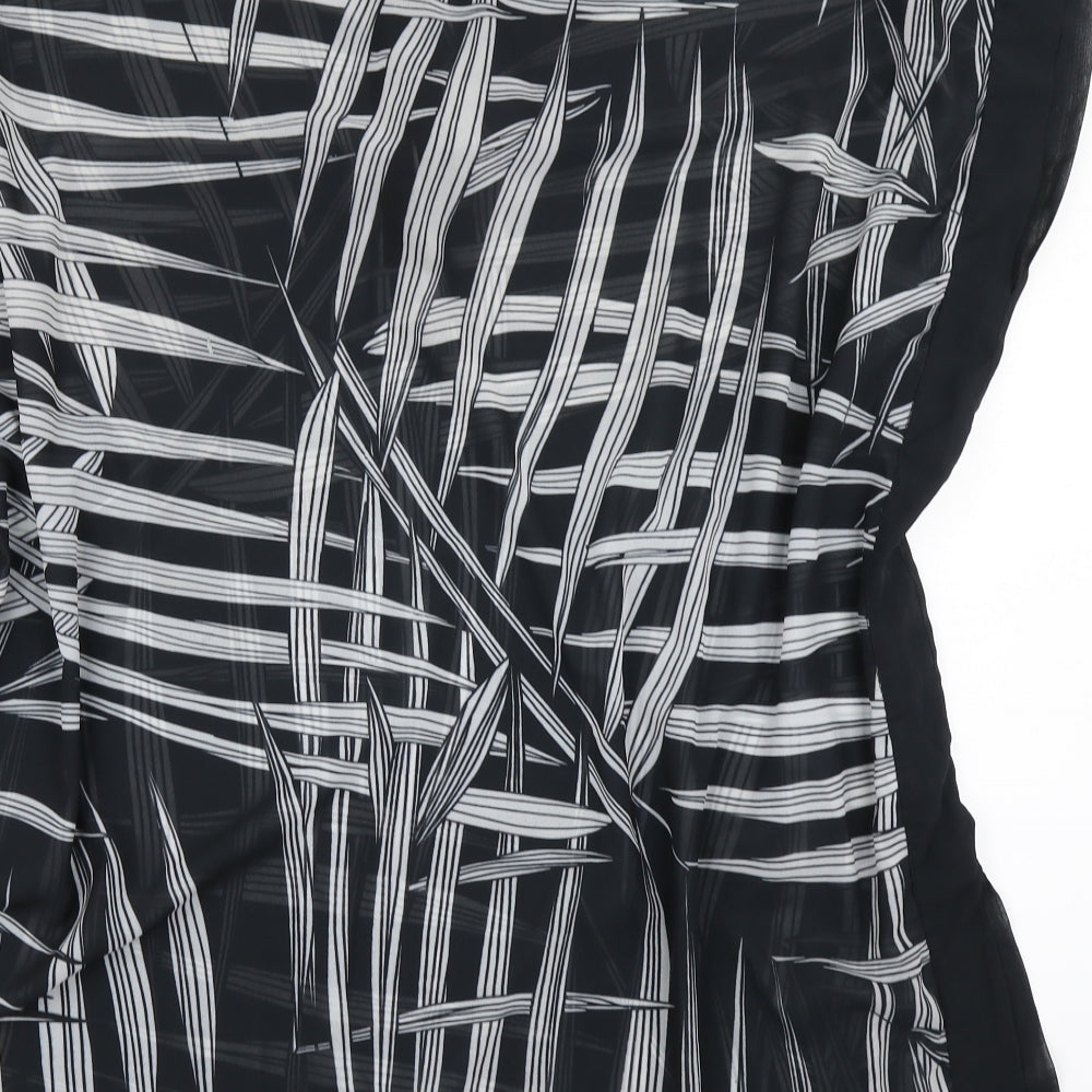 John Lewis Womens Black Geometric  Tunic Blouse Size L