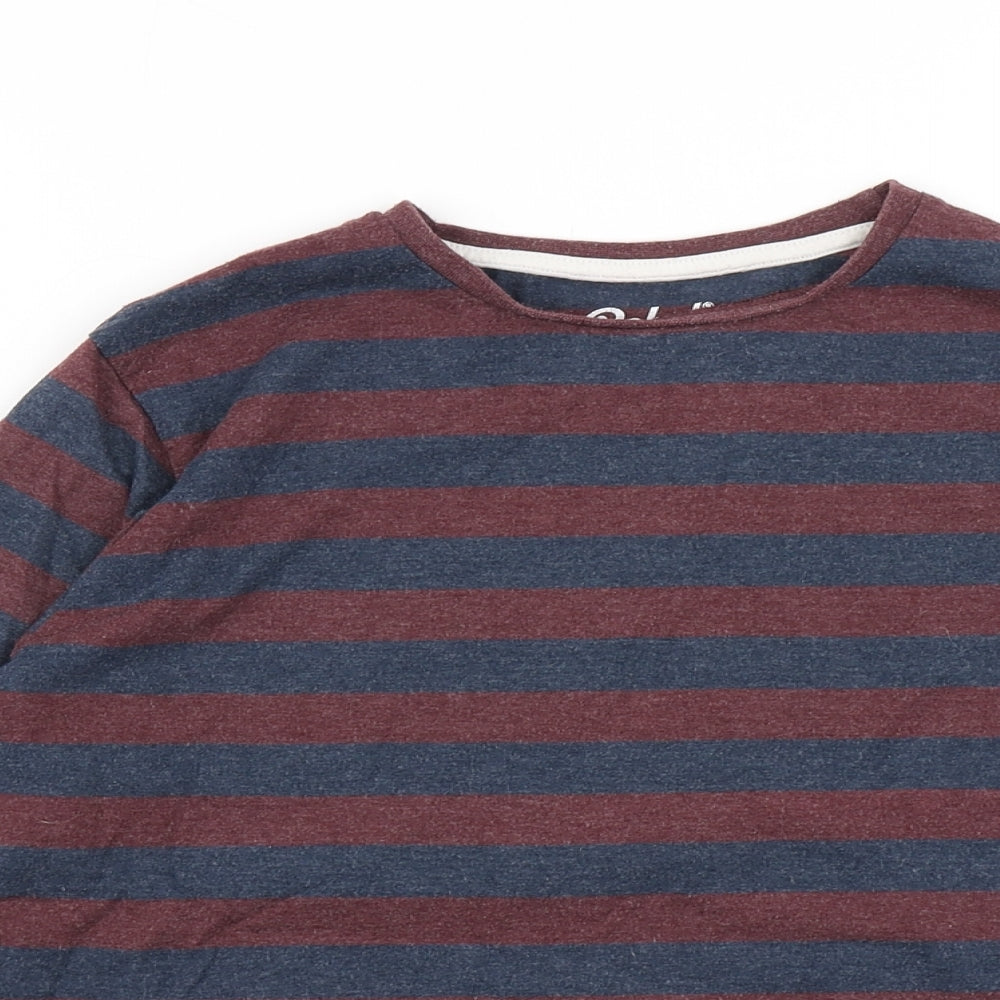 Rebel Boys Blue Striped  Basic T-Shirt Size 11-12 Years