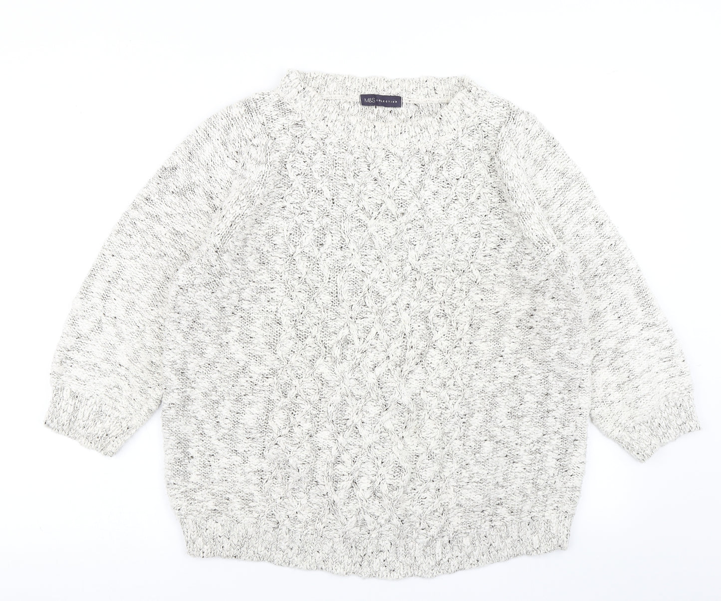 M&S Collection Womens Ivory  Knit Pullover Jumper Size 12