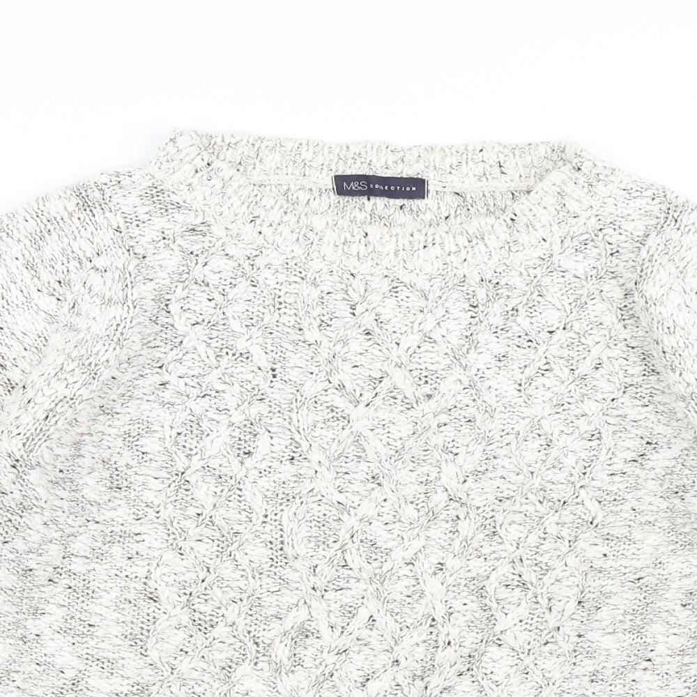 M&S Collection Womens Ivory  Knit Pullover Jumper Size 12