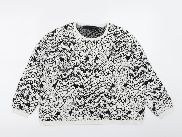 French Connection Womens Black Polka Dot Pullover Sweatshirt Size S