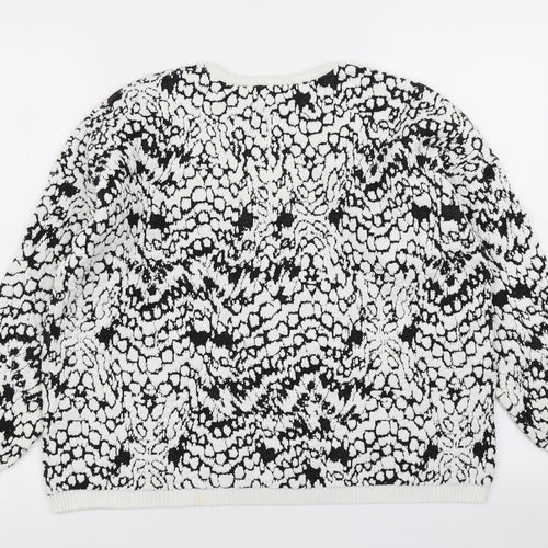 French Connection Womens Black Polka Dot  Pullover Sweatshirt Size S