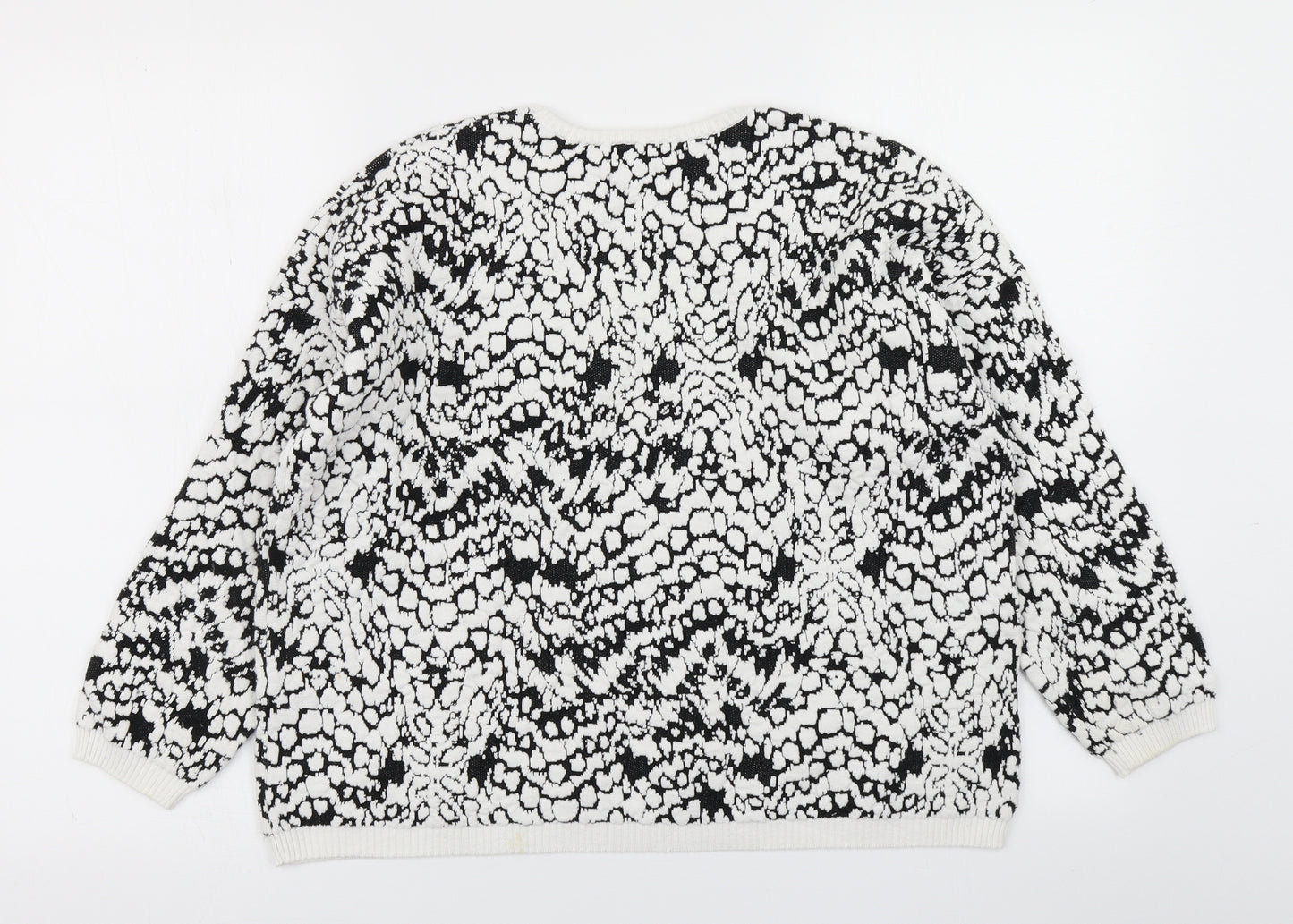 French Connection Womens Black Polka Dot  Pullover Sweatshirt Size S