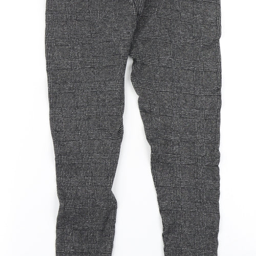 New Look Womens Grey Plaid  Capri Leggings Size 8 L25 in